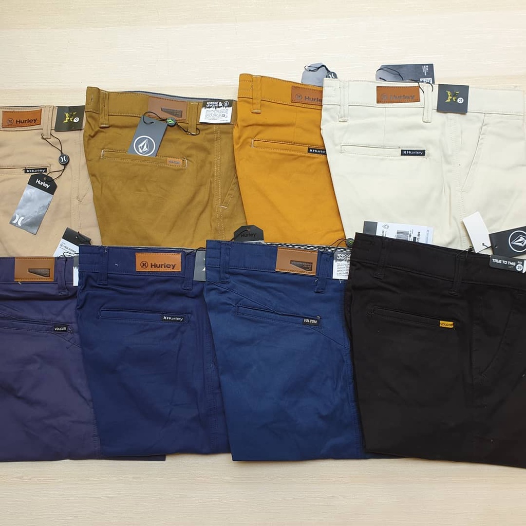 Celana Chino Pendek Celana Cowok Chinos Pria Premium Distro Biru Hitam abu coklat krem size 27-33