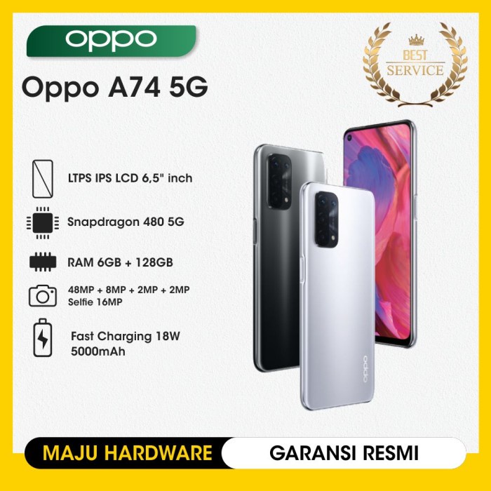 OPPO A74 5G Ram 6/128GB - Garansi Resmi