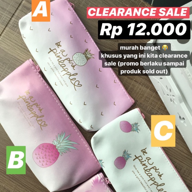 

Clearance Sale! Pink Pineapple Pencilcase
