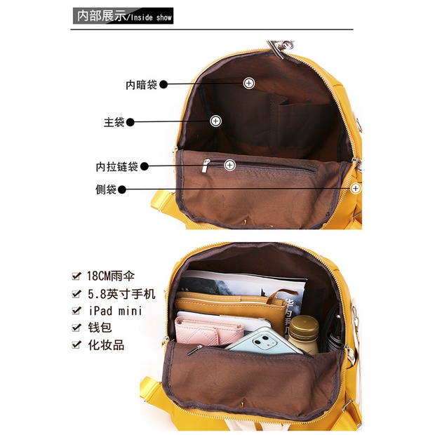 BJ16052 - BLACK/KHAKI/RED/YELLOW - TAS IMPORT TERMURAH GT1655 LT1757 EL6052 ransel sekolah termurah