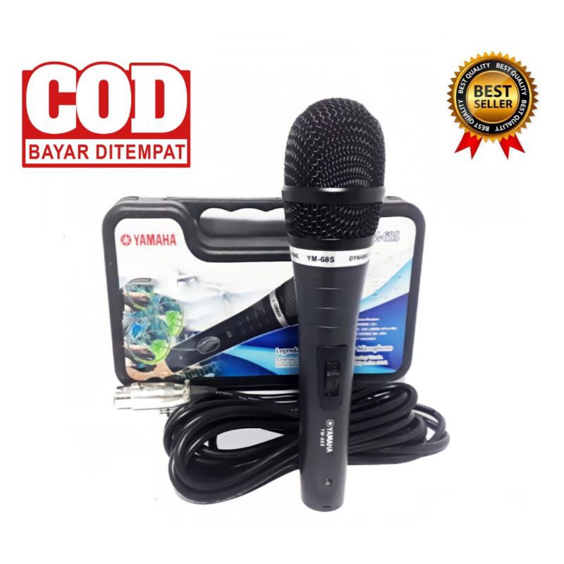 Microphone Yamaha YM 68S Microphone Vokal Profesional Mic Kabel Karaoke Mikropon Yamaha