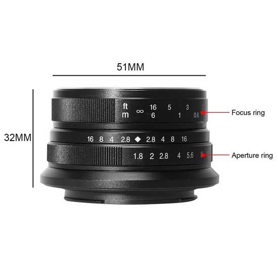 Lensa Wide 7Artisans 25mm F1.8 For Sony E-MOUNT Lensa Kamera