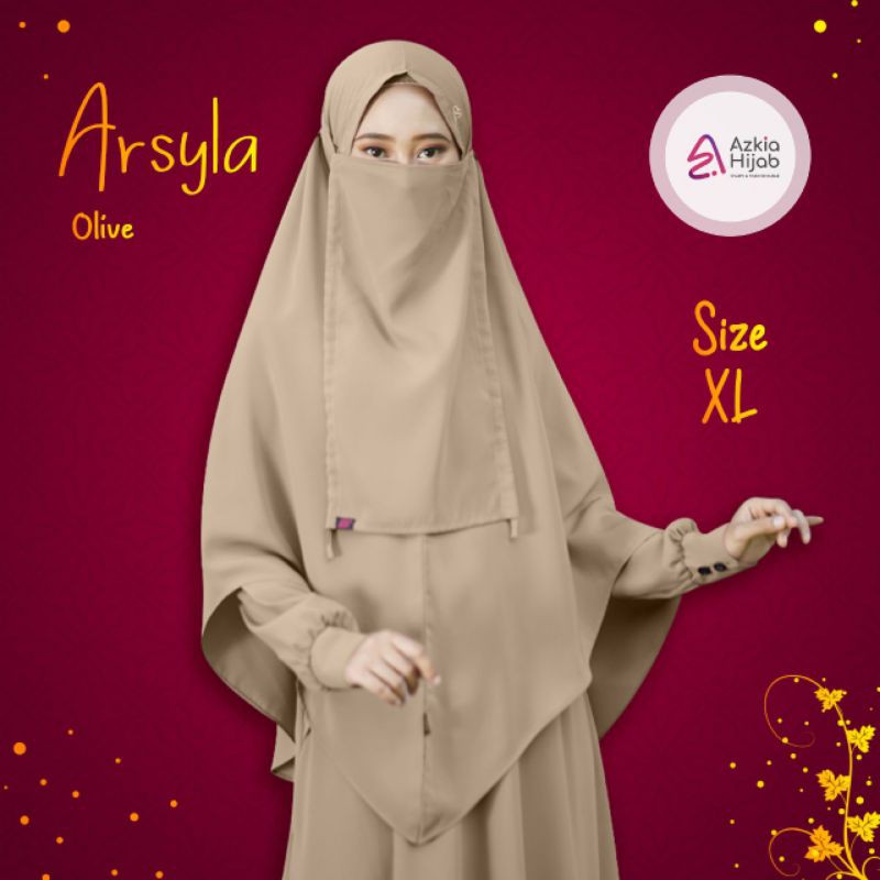 Free cadar - Hijab Instan Jumbo Syari Arsyila Bahan Wolpeach - Azkia Hijab