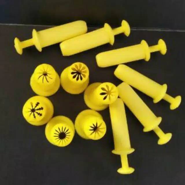 6 motif Cetakan Semprit dorong Cetakan kue Spuit