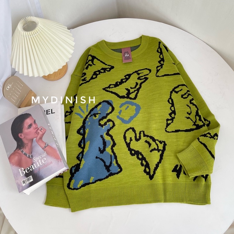 Dino Oversize Sweater Rajut Terbaru