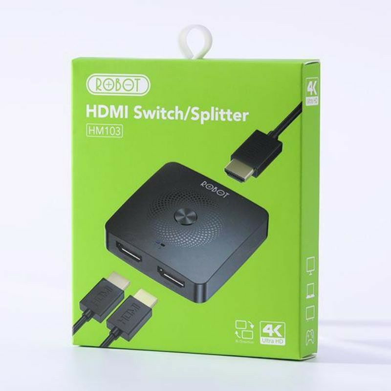 SPLITTER HDMI 2 PORT ROBOT HM103, ROBOT HM103 SPLITTER 2 PORT IN 2 OUT 1