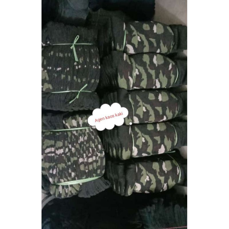 kaos kaki loreng ARMY TENTARA bahan tebal adem &amp; tidak panas