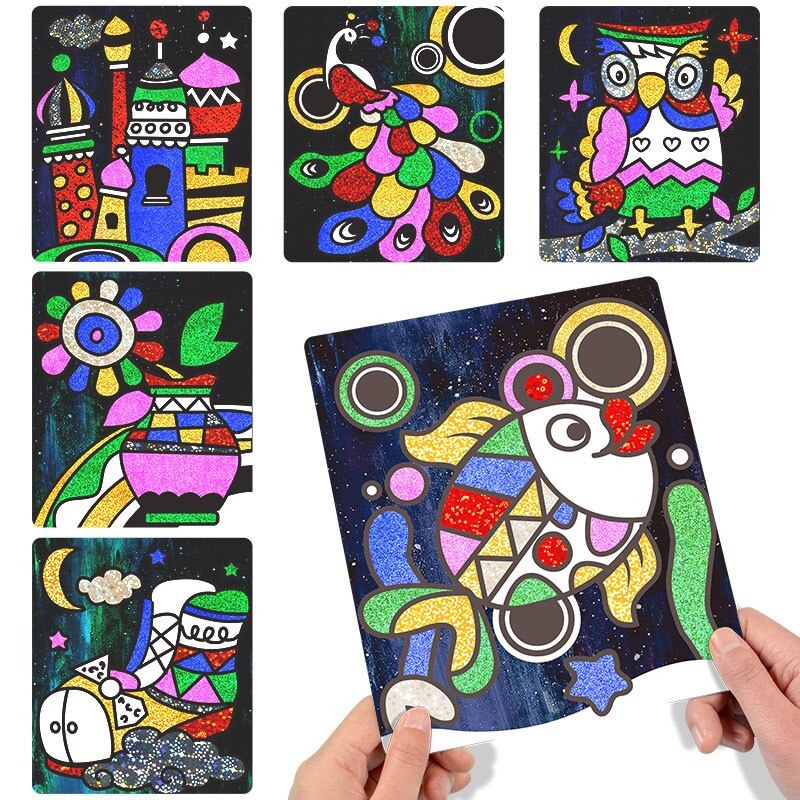 Mainan Edukasi Anak Lukisan Stiker Seni Magic Art Sticker Painting