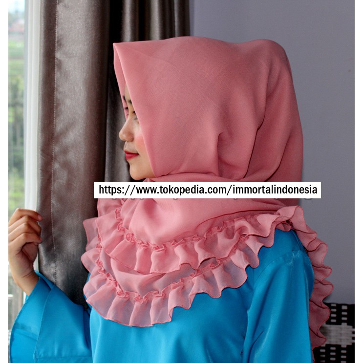 Hijab / Jilbab Segi Empat Gelombang