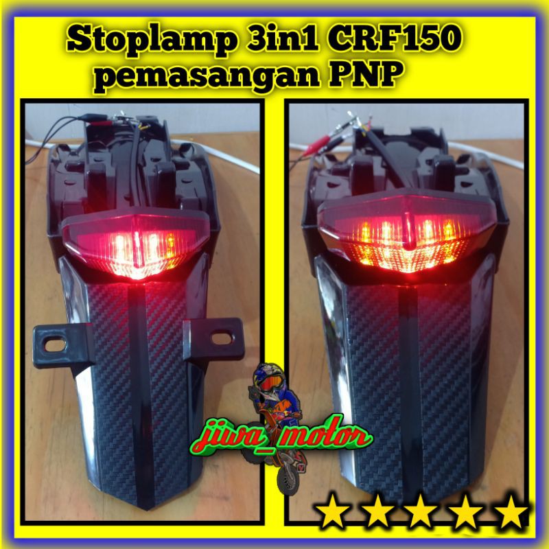 stoplamp 3in1 CRF150 PNP plus dudukan plat nomor spakbor belakang crf lampu stoplamp crf 3in1