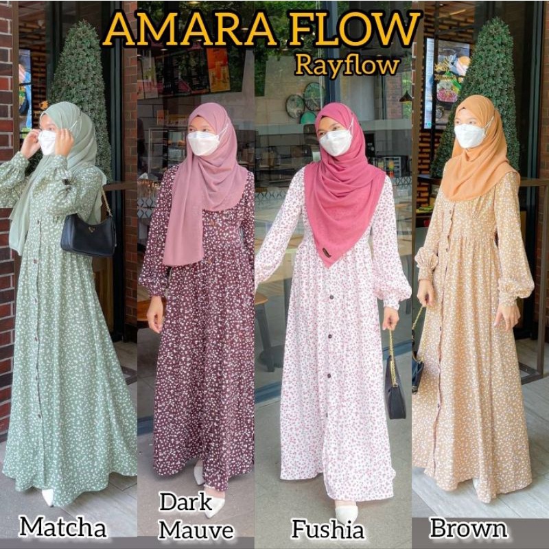 Brown S, DarkMauve M / Gamis AMARA FLOW Sekararum fashion / sekararum fashion gamis semarang / resel