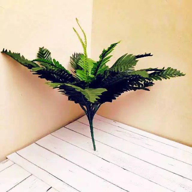 [45 cm] Tanaman Palem Artificial Daun Pakis / Palm Panjangan Bunga Plastik Palsu Dekorasi-3
