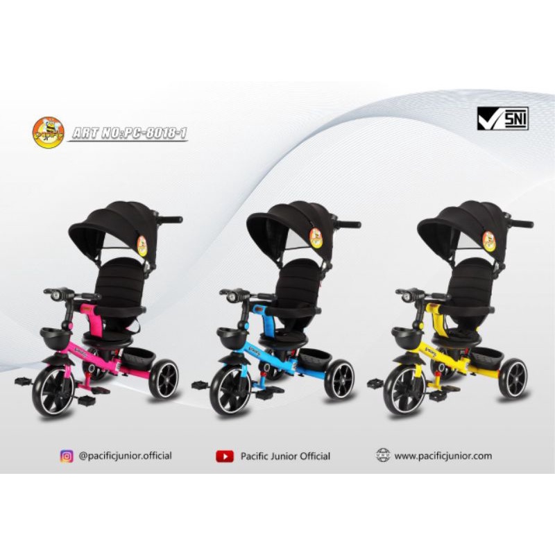 SEPEDA RODA TIGA ANAK PACIFIC 5099 PC106 PC8018-1 PC9950 9950 BISA PUTAR REBAH