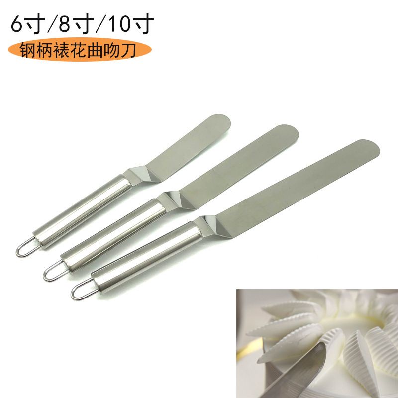 (BOW) Pisau Spatula Kue Penghalus / Pengoles Meratakan Butter Cream Dekorasi Cake Stainless