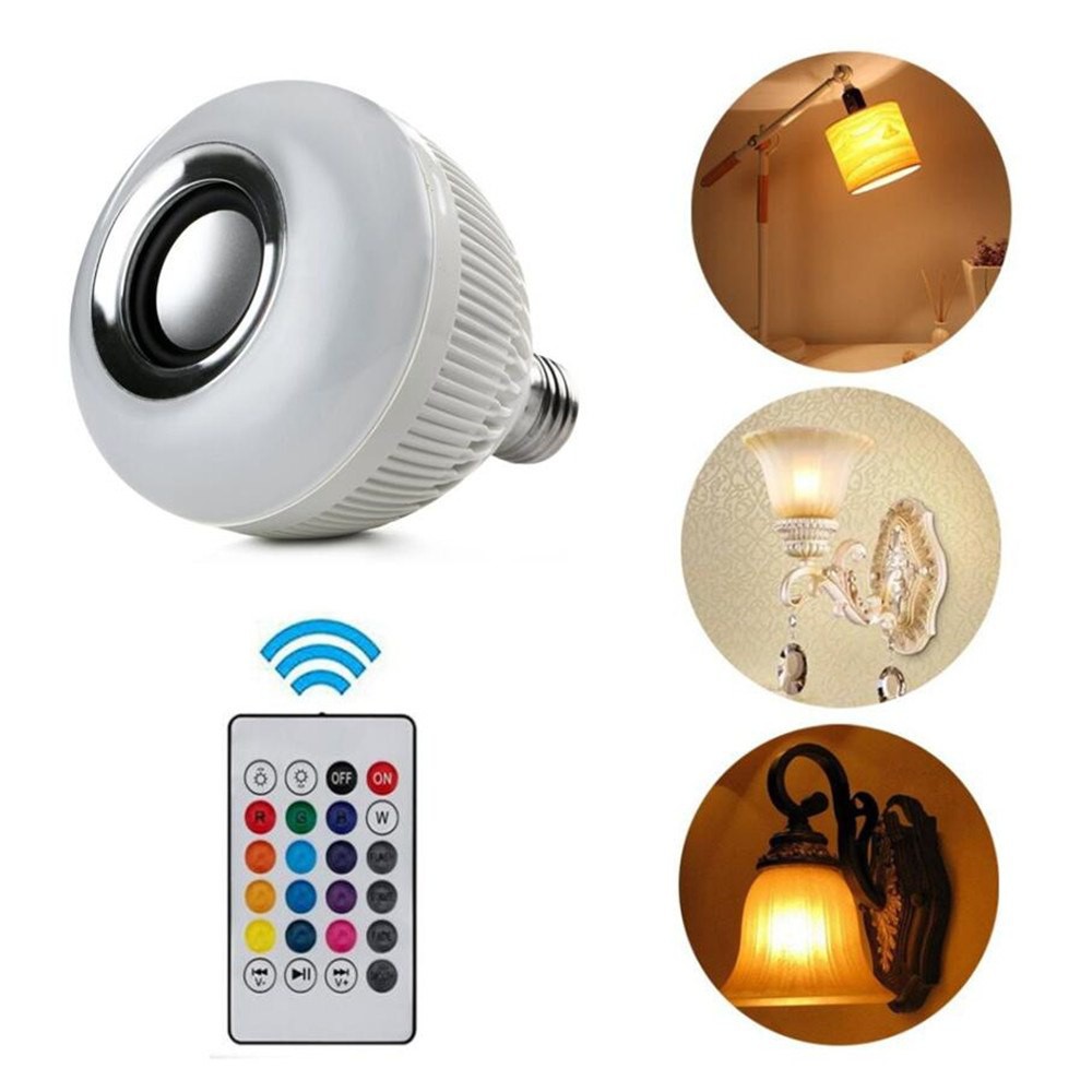 Bohlam LED/lampu LED/RGB E27 6W with Bluetooth Speaker - WJ-L2 - White