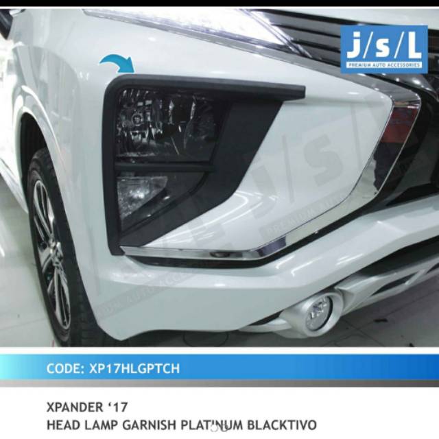Garnish lampu depan Xpander/ head lamp garnish platinum Hitam &amp; Chrome jsl