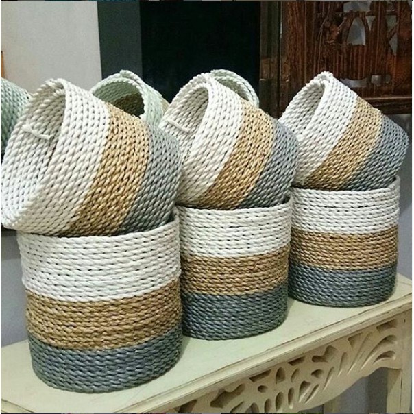 Cover pot seagrass banyak warna pilihan harga langsung pengrajin