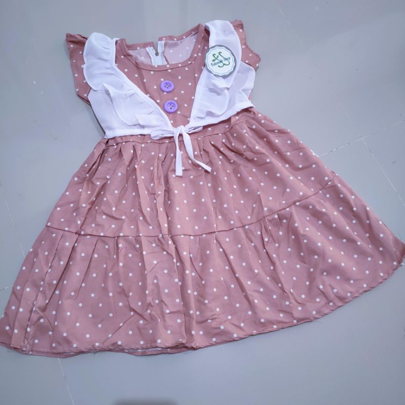 Dress Anak 1 2 tahun gaun anak cewek perempuan model rompi cantik  fatonah shop ( dress ROMPI CANTIK )