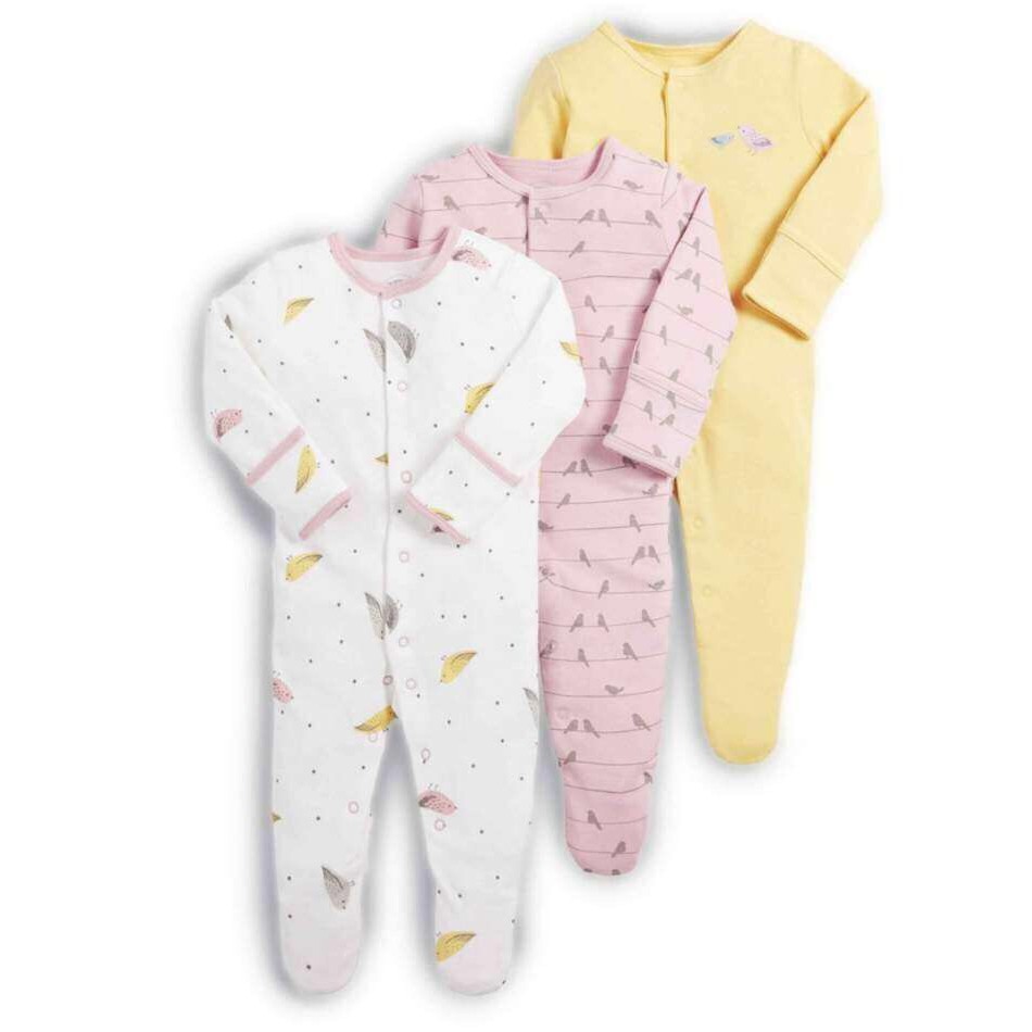 pack of baby girl sleepsuits