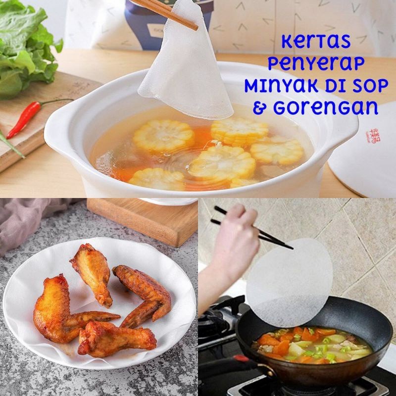 KERTAS PENYERAP MINYAK TEBAL GAYA JEPANG UNTUK MAKANAN SUP / BARBECUE / REGASHI KERTAS PENYERAP MINYAK MAKANAN