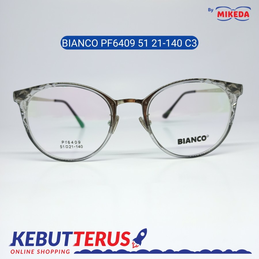Mikeda-FRAME KACAMATA BIANCO PF6409 51 21-140 C3+LENSA(MINUS/CYLINDER)