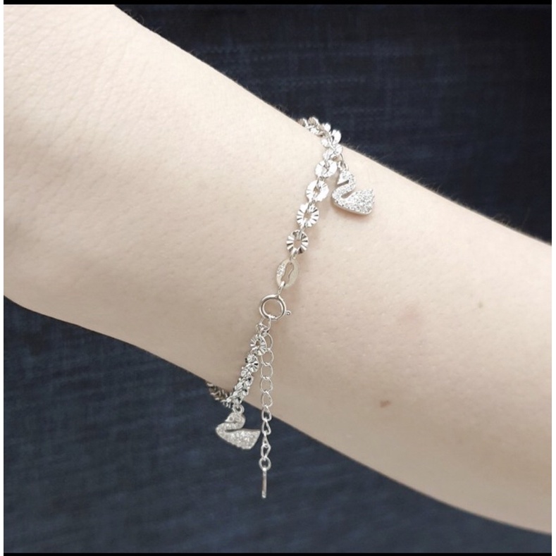 Gelang tangan gantungan angsa gelang tangan perak cewek silver 925