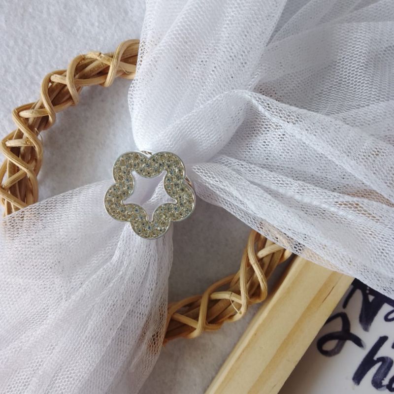 RING / BROS /  CINCIN BENTUK GESPER BERKILAU  BAHAN IMPORT ANTI LUNTUR-Bintang