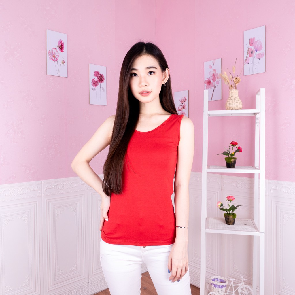 BEE - Tanktop Polos Over Size / Tanktop Premium Wanita BYCRA-MERAH