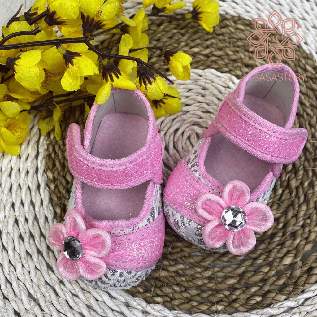 [TAMAN SEPATUKU] SEPATU TRENDY MURAH BABY BAYI PREWALKER BUNGA PESTA ANAK 0-12 BULAN FPX18