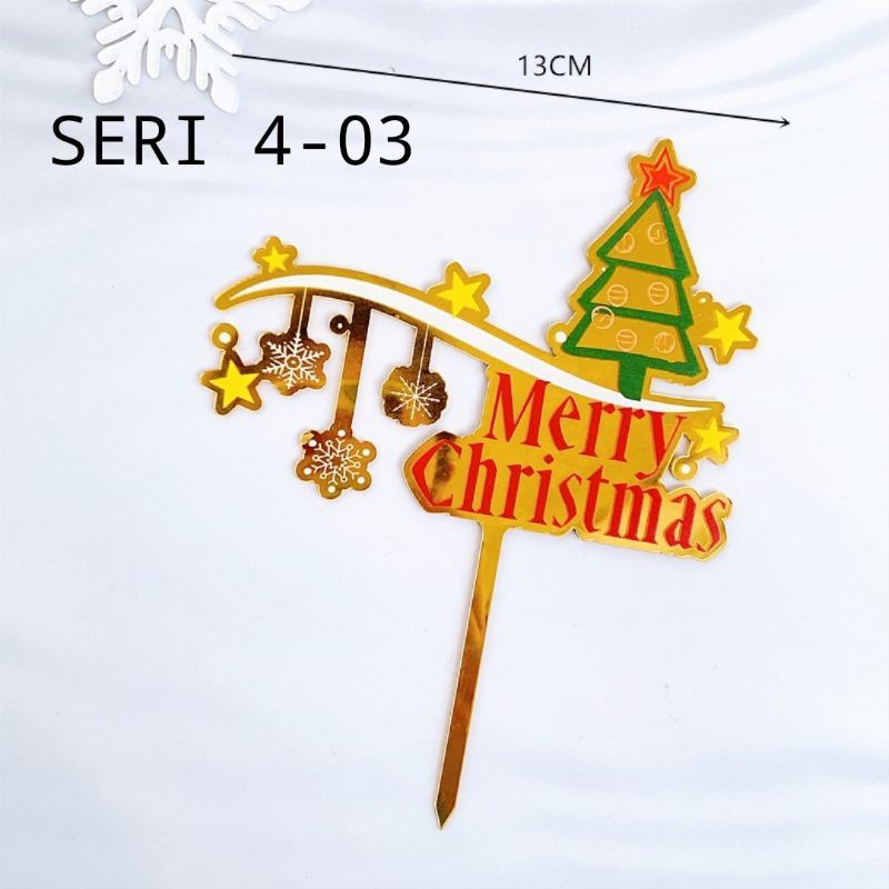 TOPPER NATAL 3D DEKORASI KUE MERRY CHRISTMAS SANTA/TREE UNYU SERI 4