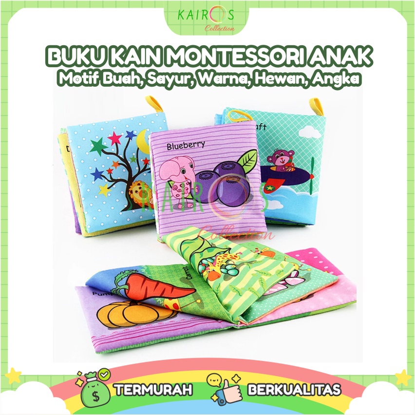 Buku Edukasi Anak Belajar Mengenal Huruf, Angka, Warna, Hewan, Buah, Sayur Soft Book Buku Kain