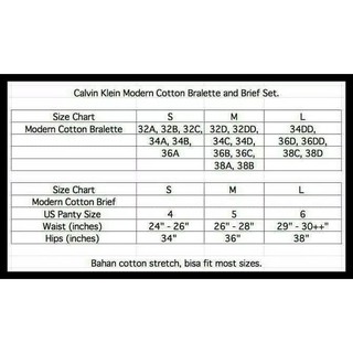 calvin klein men underwear size chart
