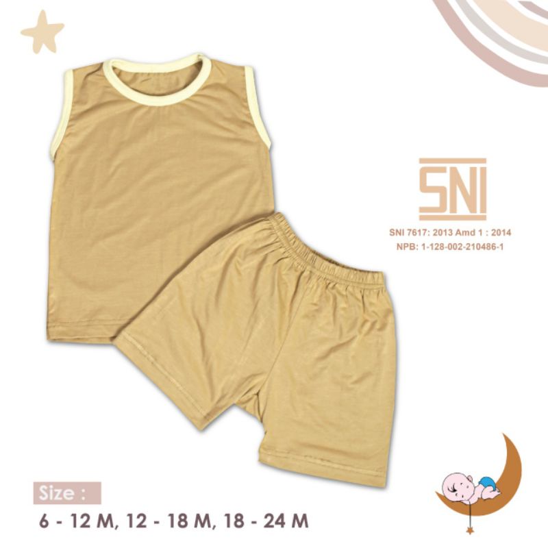 SNI MOONS Stelan Oblong Kutung Polos Moons Stelan baju kutung bayi/ Stelan baju anak