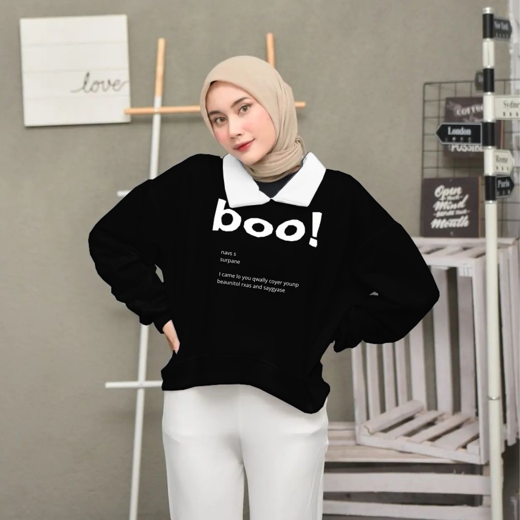 [CYC | COD] REALPICT | Outwear Boo Colar Sweater | Fleece Hoodie Wanita Trendy Murah