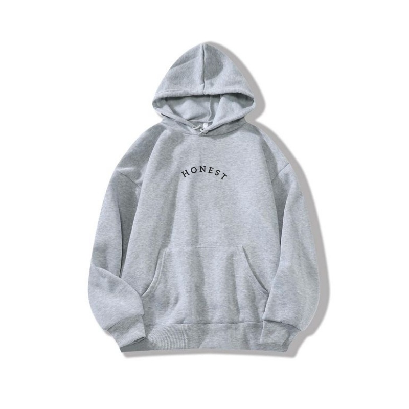 Hoodie pria simple Honest cream esthetic font simple unisex premium Quality