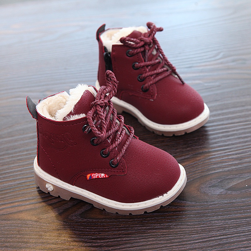 SEPATU BOOTS ANAK DM MARUN IMPORT