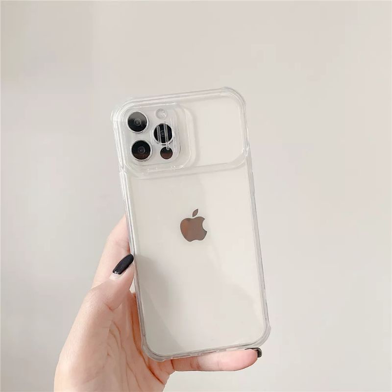 Clear Lens Slide Protector Case iPhone 7 8 Plus + SE 2020 X Xs Xr 11 12 Mini Pro Max