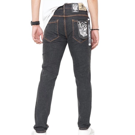 Celana Panjang Pria Jeans Slim Fit Original Black Second One Big Size / Jumbo Ukuran 36 - 42 Terlari