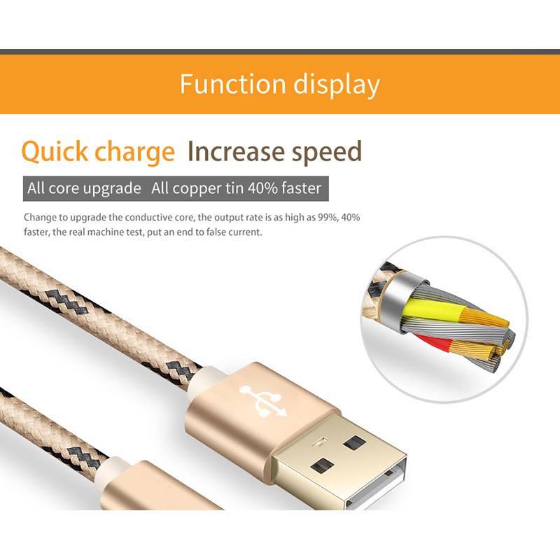 JOYSEUS Kabel data 2A USB Micro Cable Fast Charging Utk Smartphone xiaomi samsung -100CM