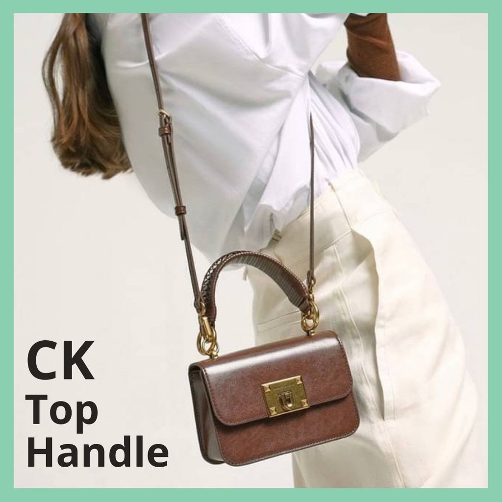 Tas Top Handle CK 036 Square Hand Bag Sling Bag Tali Kepang Fashion Wanita Cewek Branded Import