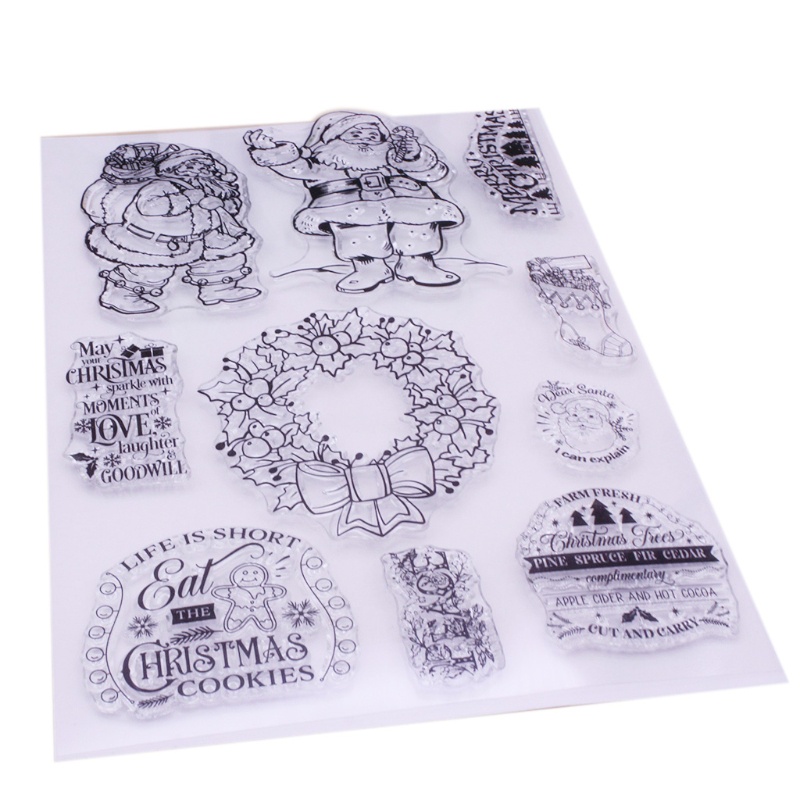 Zzz Stempel Silikon Transparan Motif Santa Claus Natal Untuk Dekorasi Scrapbook / Jurnal DIY