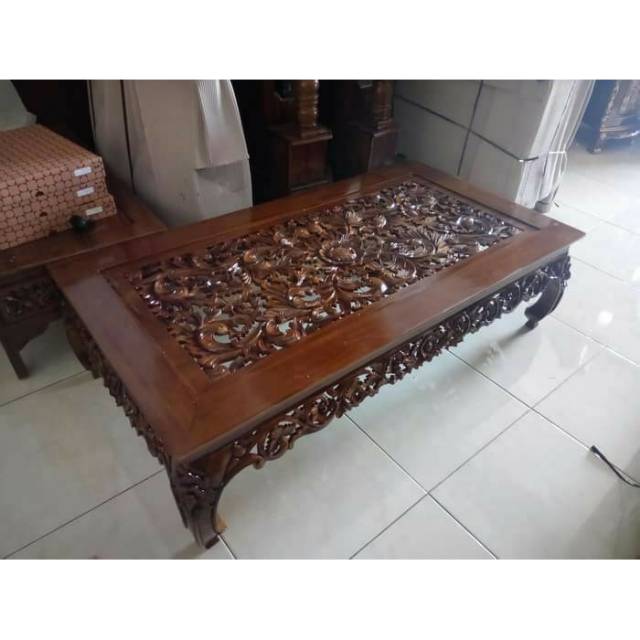 Meja Ketapang Meja Kopi Meja Ukir Jati Furniture Jepara