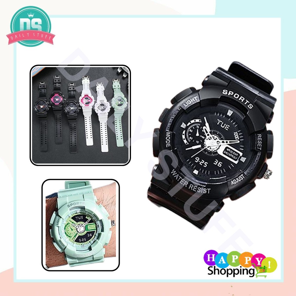 DS J029 Jam Tangan Sporty Tali Rubber Analog Import Fashion Terbaru Murah