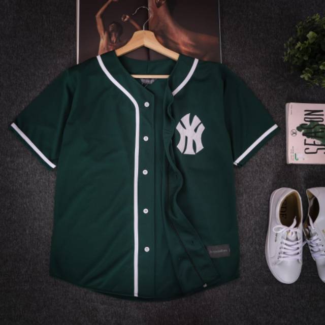 Baju baseball jersey baseball Pria Wanita NY green