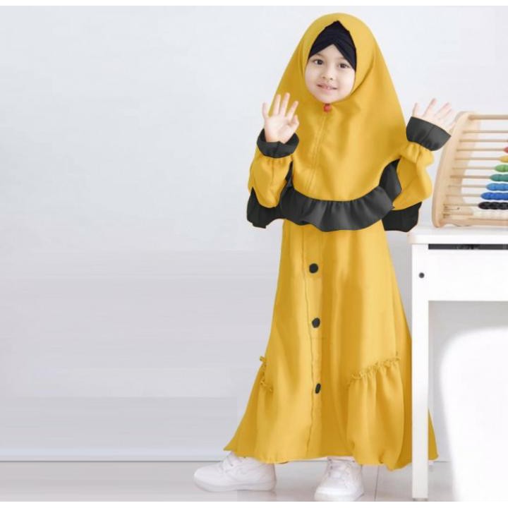 baju gamis anak masa kini BRISHA fashion anak muslim baju gamis anak