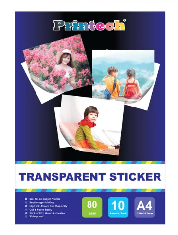 Kertas Foto Photo Paper Printech Transparent Sticker A4 80g - 02026