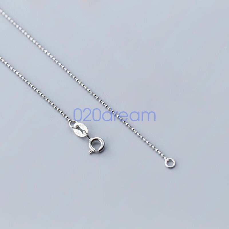 100% 925 Sterling Silver Kalung Gelang 1.0 Mm Bola Manik-manik Rantai 35-60CM Dicap Italia Tipis Manik Rantai