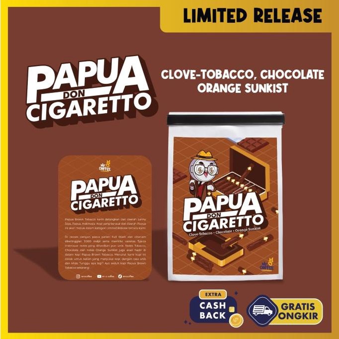 

Kopi Arabika PAPUA DON CIGARETTO 100g | Single Origin Specialty PAPUA