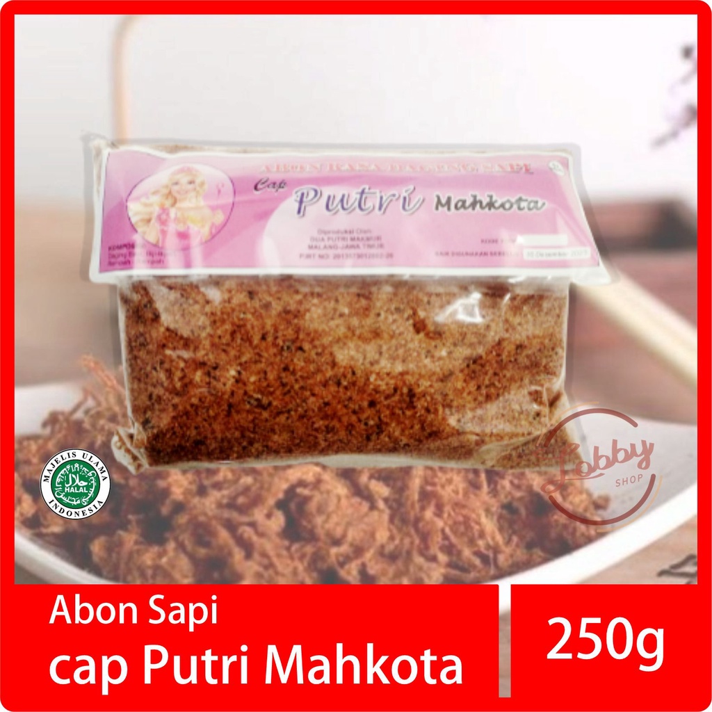 

Abon Daging Sapi cap Putri Mahkota kemasan 250gram Abon Sapi Abon Murah