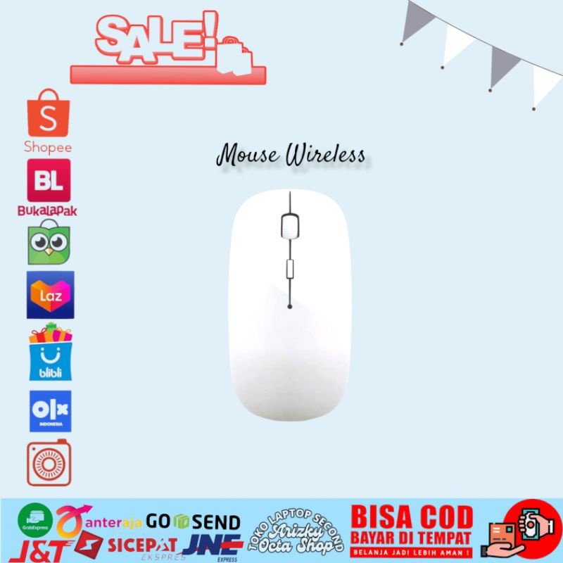 Mouse Wireless murah warna pink hitam putih ready stok